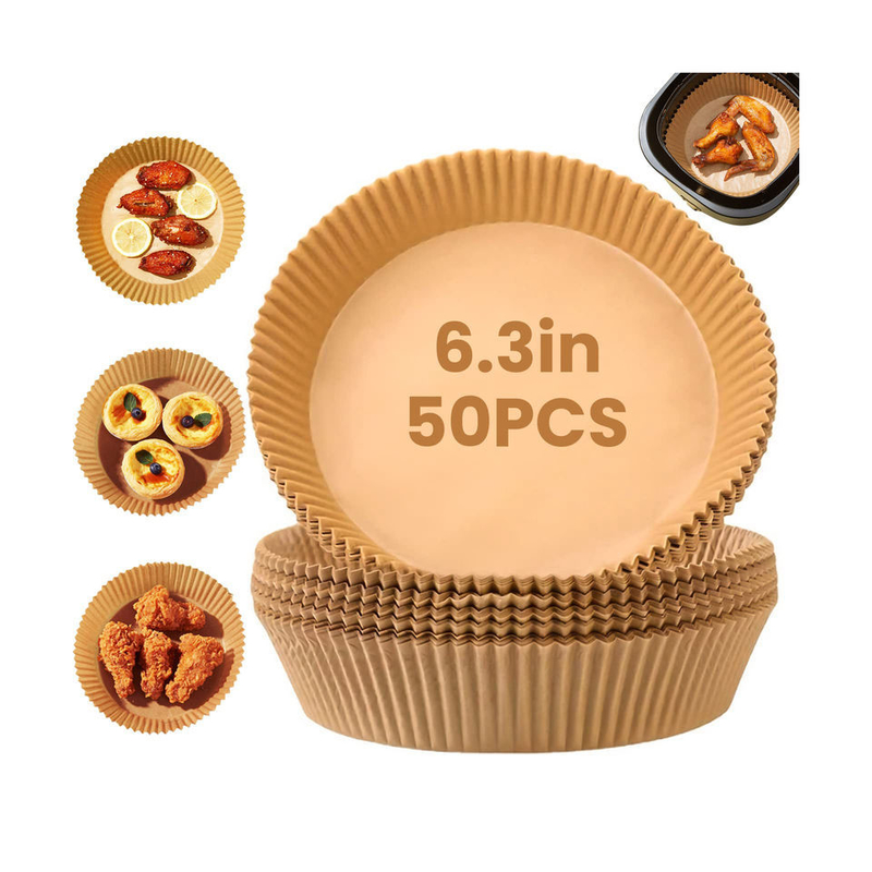 Disposable Air Fryer Paper Liners Round Shape Water Oil Resistant 16cm Diameter